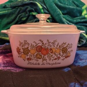 1970's CorningWare Spice Of life 3 Quart Casserole Dish With PYREX Lid